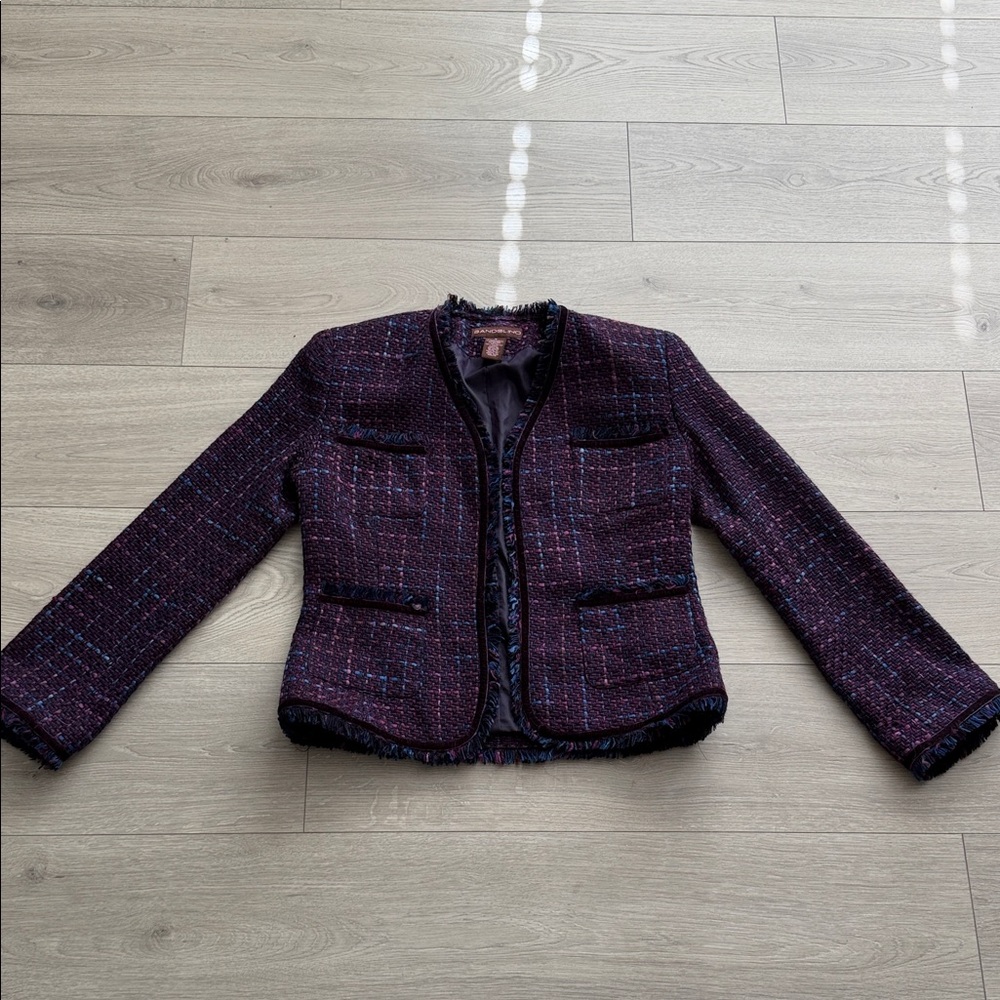 Bandolino Women's Purple Tweed Blazer
